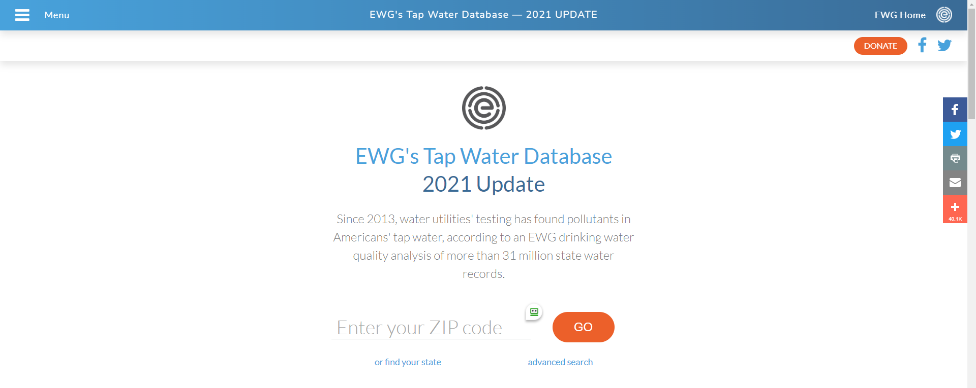 EWG Tapwater Database
